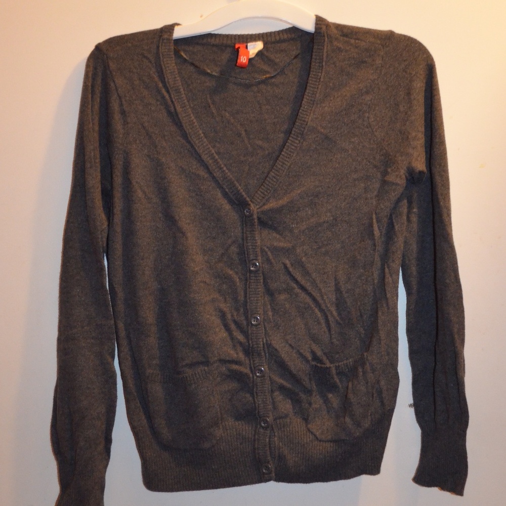 Grey Button Up Cardigan